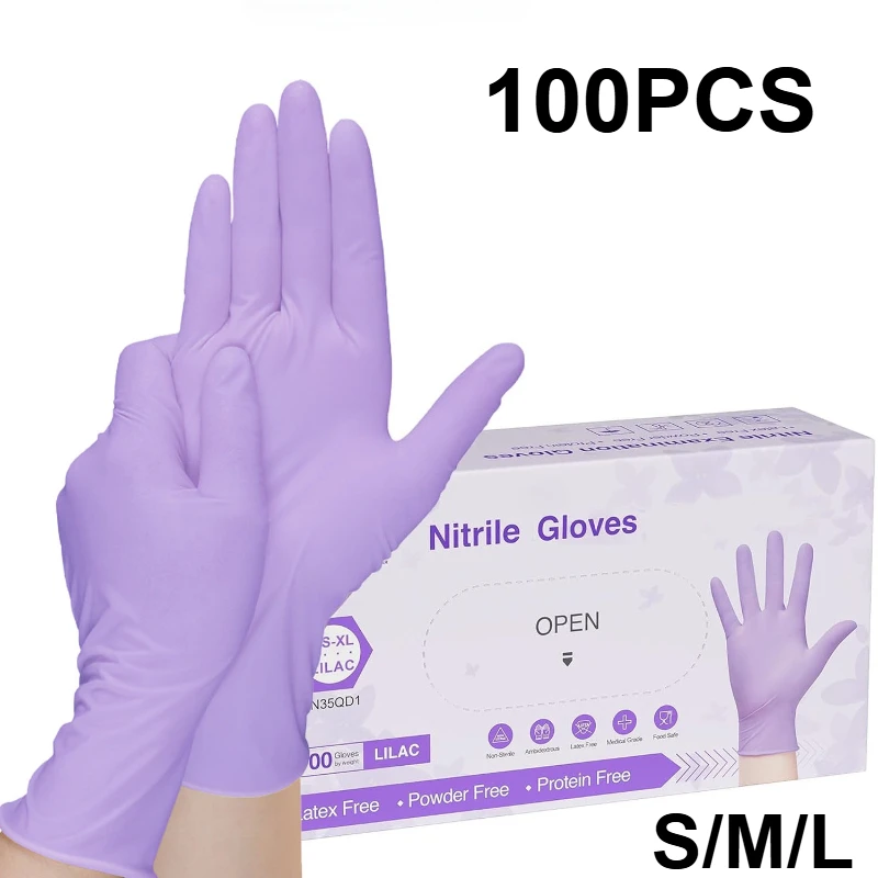10-100pcs Disposable Purple Ni - Nitrile Mechanic Glove review and price