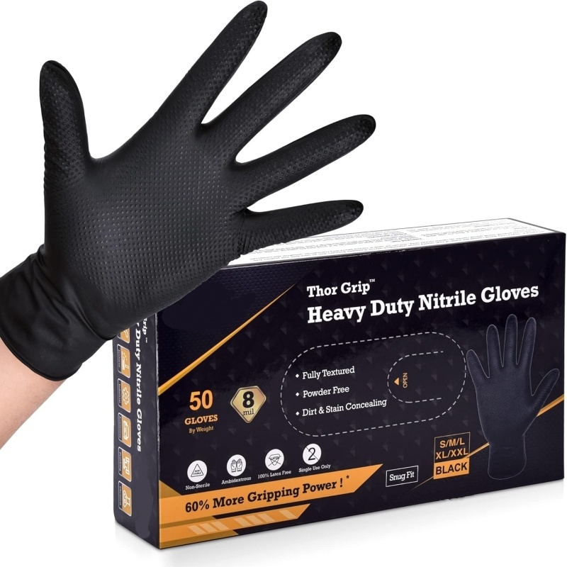 Heavy Duty Black Nitrile Glove - Nitrile Mechanic Glove review and price