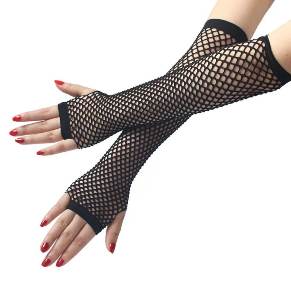 Neon Fishnet Long Fingerless G - Fingerless Glove Knit review and price